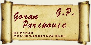 Goran Paripović vizit kartica